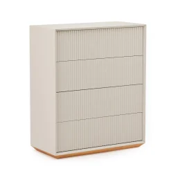 Fashion Pillar 4 Drawer Chest Stone In Stock | Bedroom Furniture