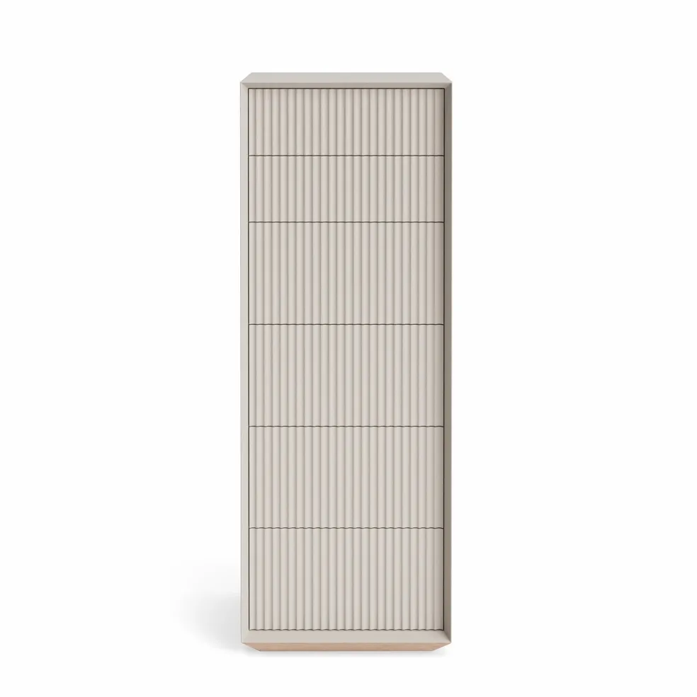 Discount Pillar 6 Drawer Tallboy Stone In Stock | Bedroom Furniture