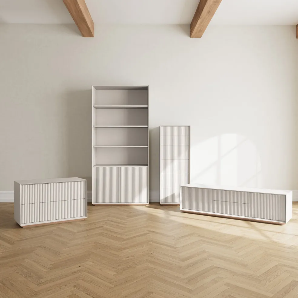 Discount Pillar 6 Drawer Tallboy Stone In Stock | Bedroom Furniture