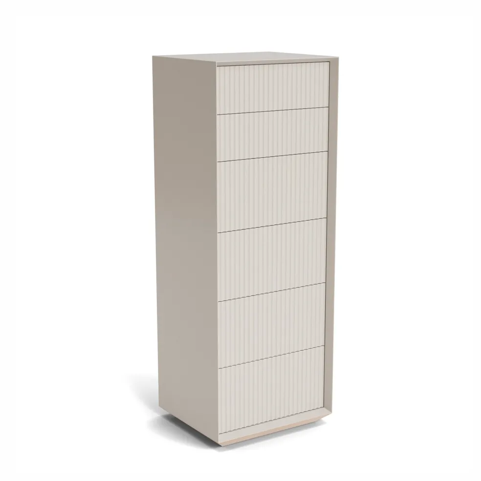 Discount Pillar 6 Drawer Tallboy Stone In Stock | Bedroom Furniture