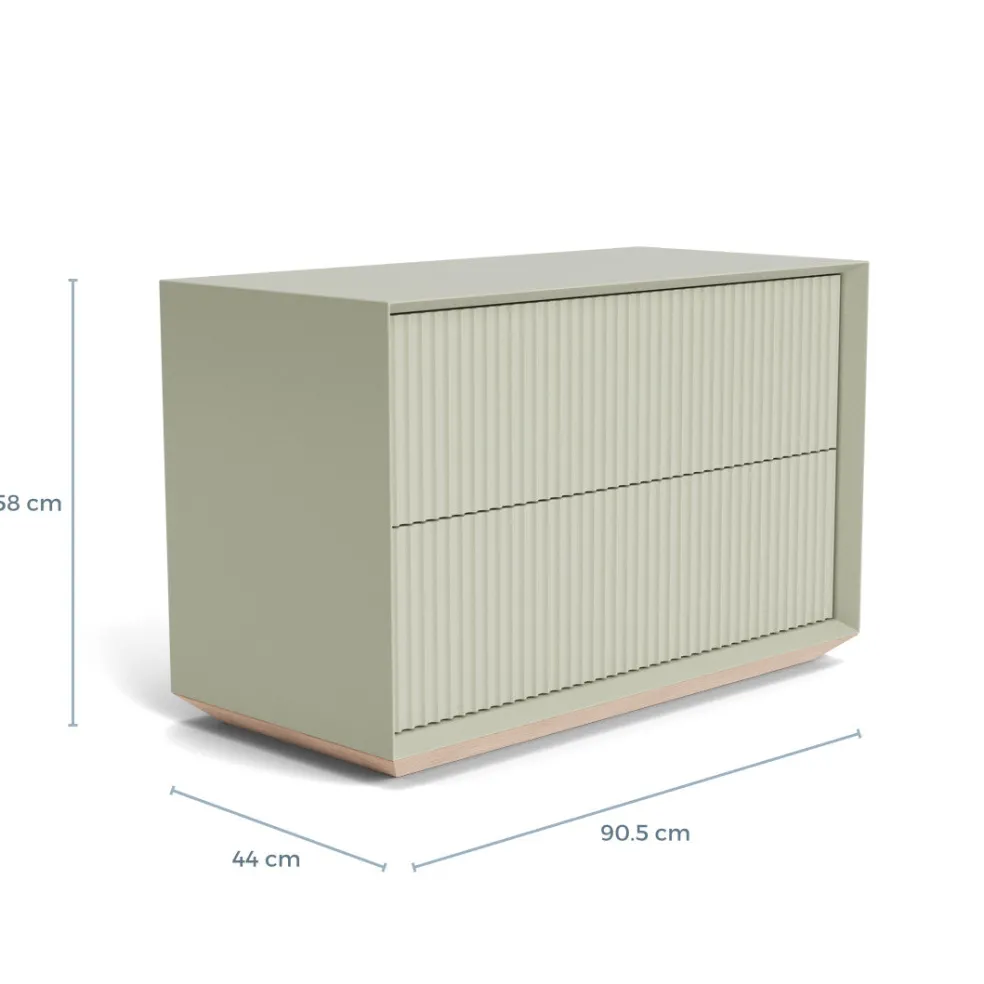 Best Sale Pillar 2 Drawer Unit Lichen Bedroom Furniture | Storage