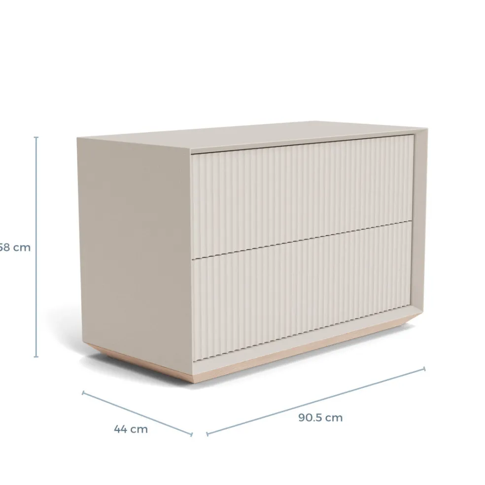 Cheap Pillar 2 Drawer Unit Stone In Stock | Bedroom Furniture