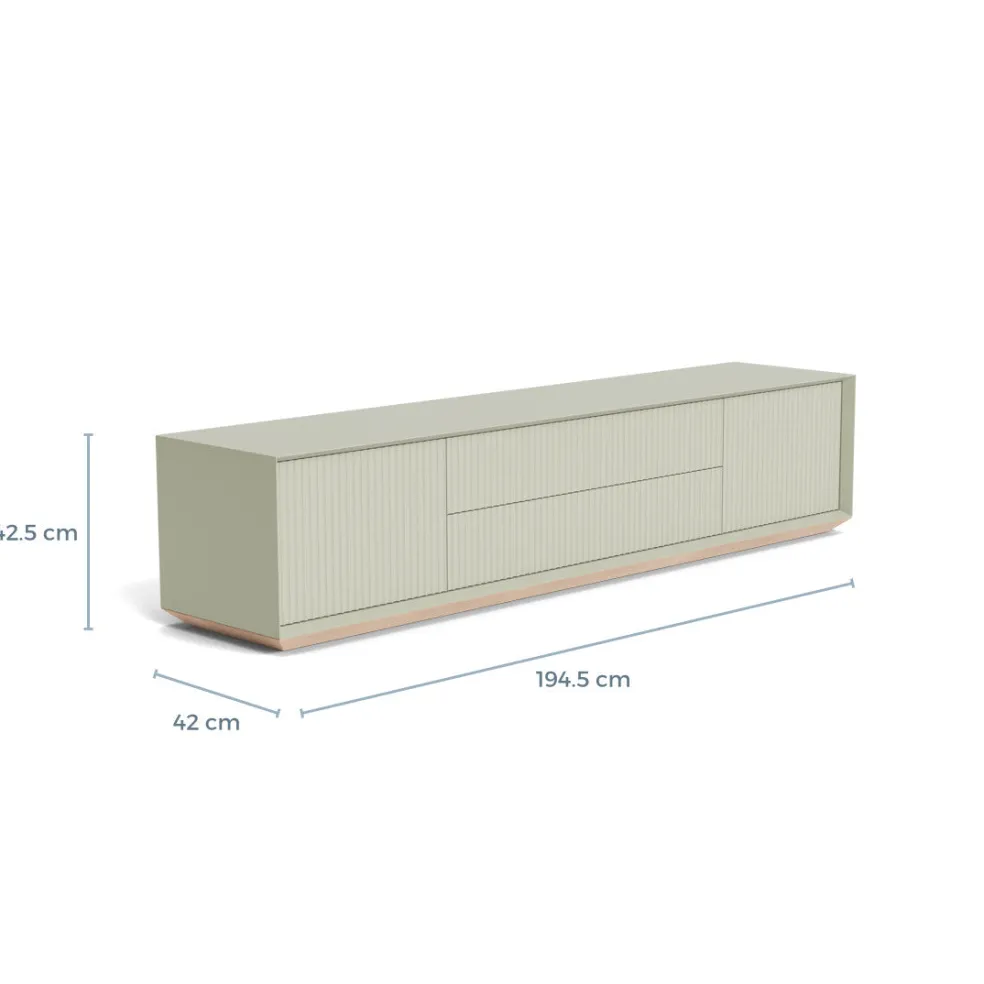 Discount Pillar Low Console 200cm Lichen Bedroom Furniture | Storage