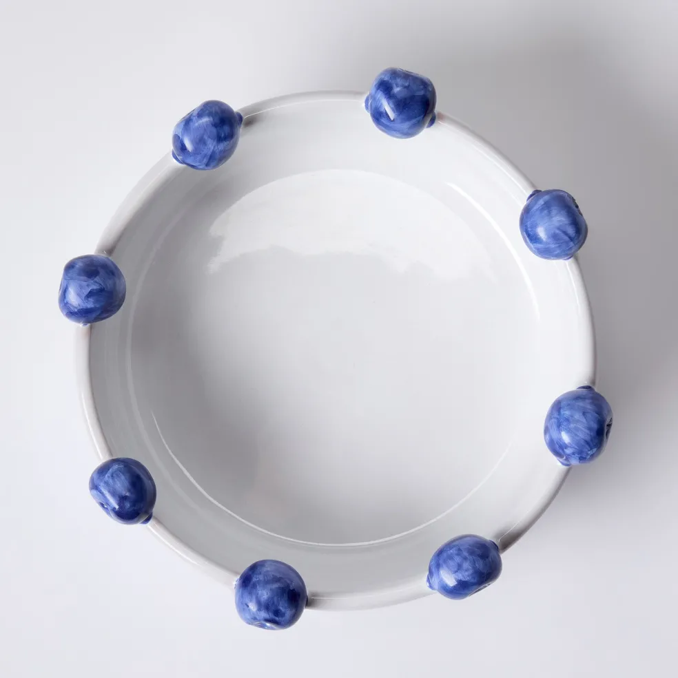 Cheap Puglia White Blueberry Serving Bowl Bowls & Plates | Gifts For Home