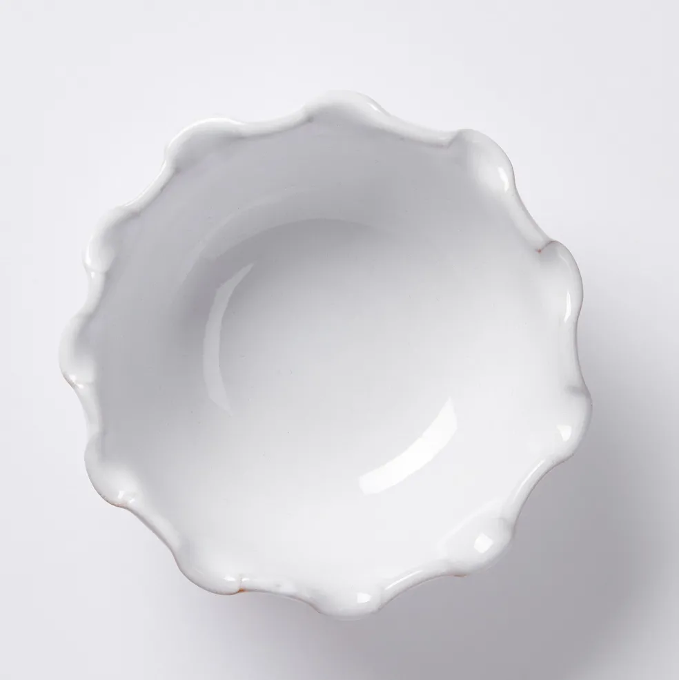 Best Puglia White Scalloped Small Bowl 12cm Bowls & Plates | Gifts For Home