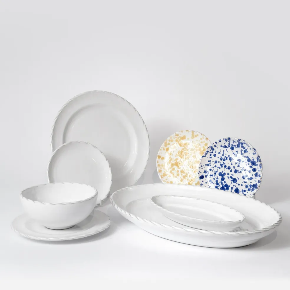 Flash Sale Rope Edge Small Plate White 16cm Table Settings