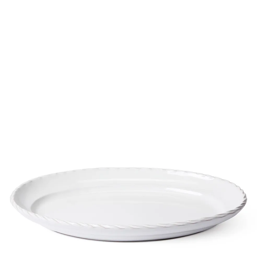 Flash Sale Rope Edge White Serving Platter 41cm Serving Boards & Platters | Table Settings