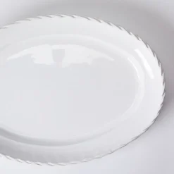 Flash Sale Rope Edge White Serving Platter 41cm Serving Boards & Platters | Table Settings