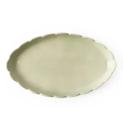 Best Sale Scallop Serving Platter Sage Green 35cm Serving Boards & Platters | Table Settings