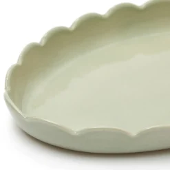 Best Sale Scallop Serving Platter Sage Green 35cm Serving Boards & Platters | Table Settings