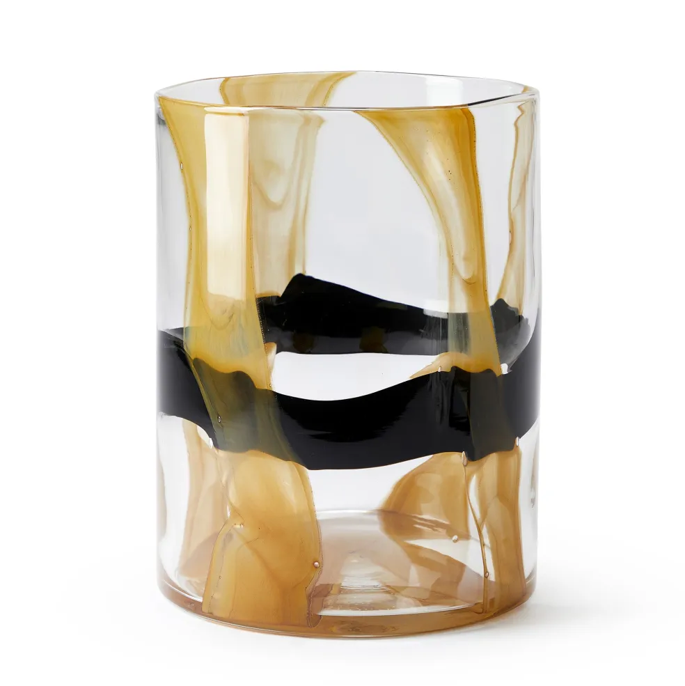Online Serenity Column Vase Black & Sand 26cm Vases