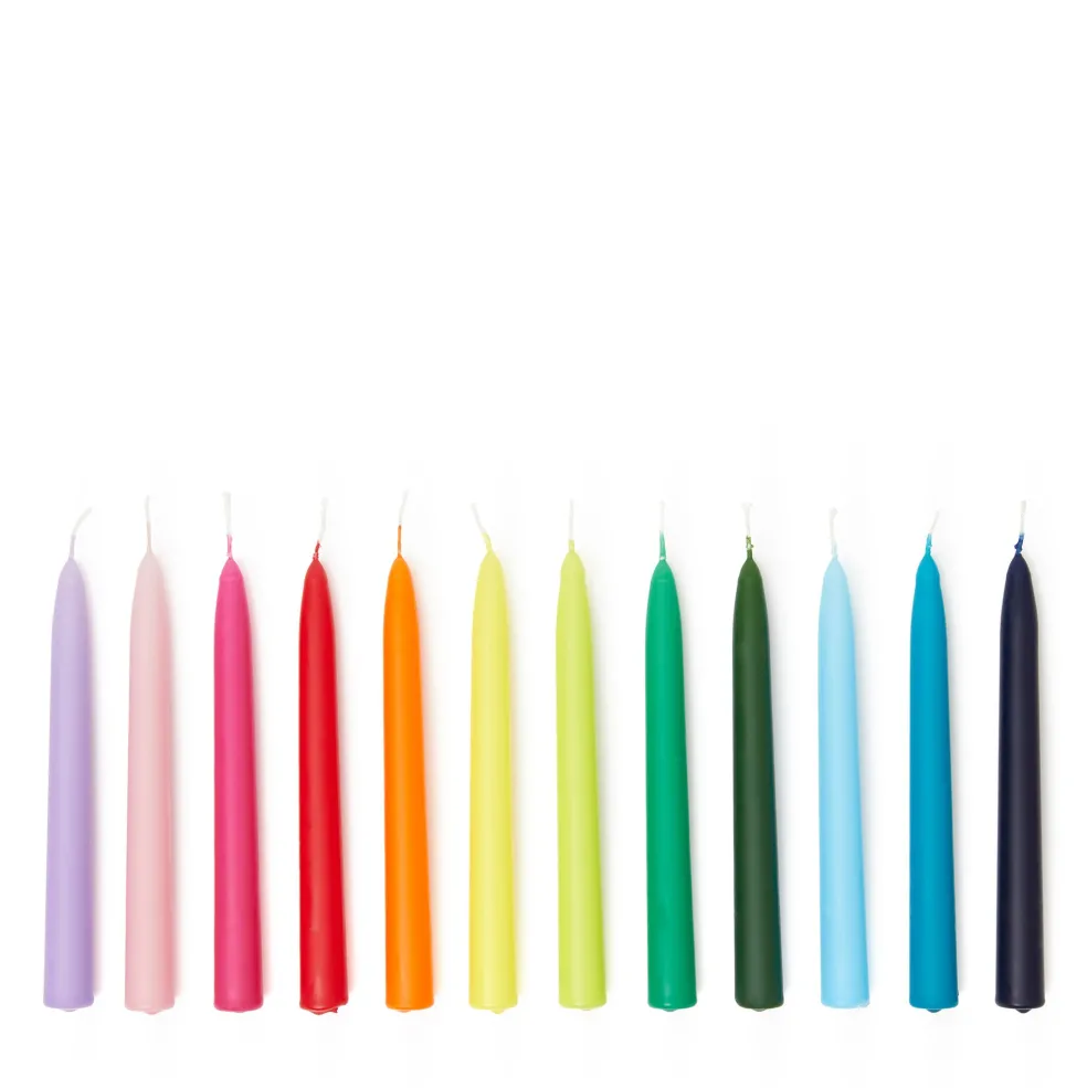 Cheap Set of 12 Candles Rainbow 20cm Candles, Holders & Diffusers