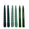 Store Set of 6 Twist & Straight Candles Green 20cm Candles, Holders & Diffusers | Gifts Under £50