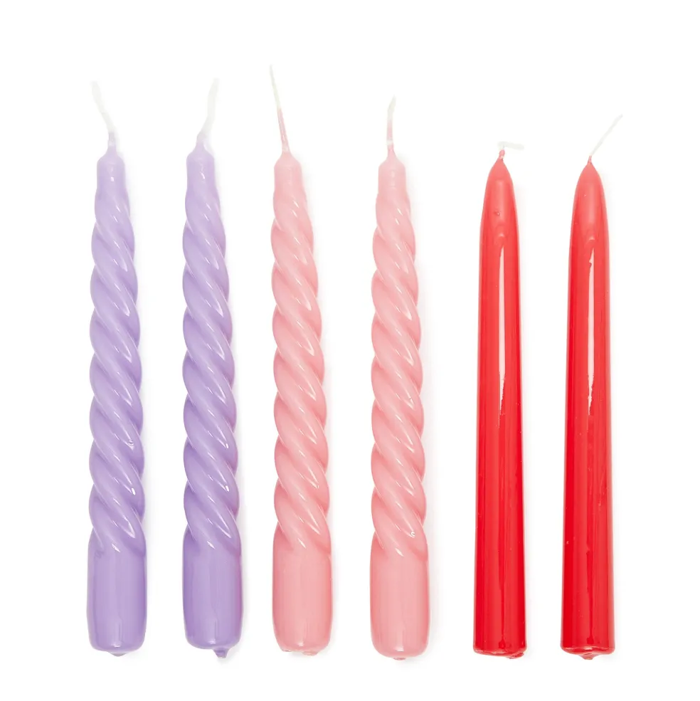 Best Set of 6 Twist & Straight Candles Pop 20cm Candles, Holders & Diffusers | Gifts Under £50