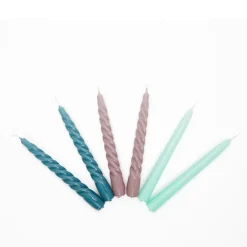 Flash Sale Set of 6 Twist & Straight Candles Tonal 20cm Candles, Holders & Diffusers | Gifts Under £50