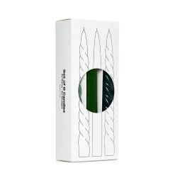 Store Set of 6 Twist & Straight Candles Green 20cm Candles, Holders & Diffusers | Gifts Under £50