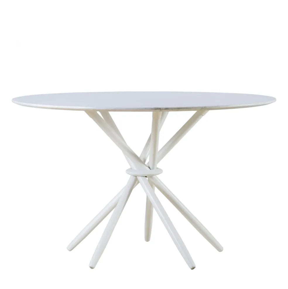 Discount Stix Dining Table Carrara Marble & White Dining Tables