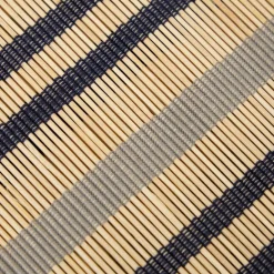 New Stripe Bamboo Square Placemats Set of 2 Navy & Grey Placemats & Coasters | Table Settings