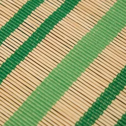 Outlet Stripe Bamboo Square Placemats Set of 2 Moss Green & Bottle Green Placemats & Coasters | Table Settings