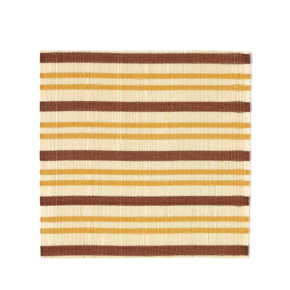 Best Stripe Bamboo Square Placemats Set of 2 Crimson & Taffy Placemats & Coasters | Table Settings