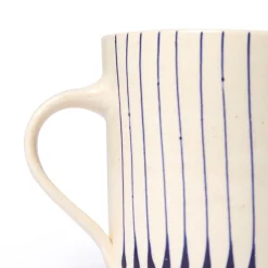 Outlet Stripe Breakfast Mug Blue Mugs, Cups & Jugs | Gifts Under £50
