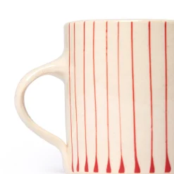 Outlet Stripe Breakfast Mug Red Mugs, Cups & Jugs | Gifts Under £50