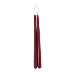 Fashion Taper Candle Pair Burgundy 30cm Candles, Holders & Diffusers