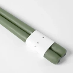 Cheap Taper Candle Pair Dusky Green 30cm Candles, Holders & Diffusers