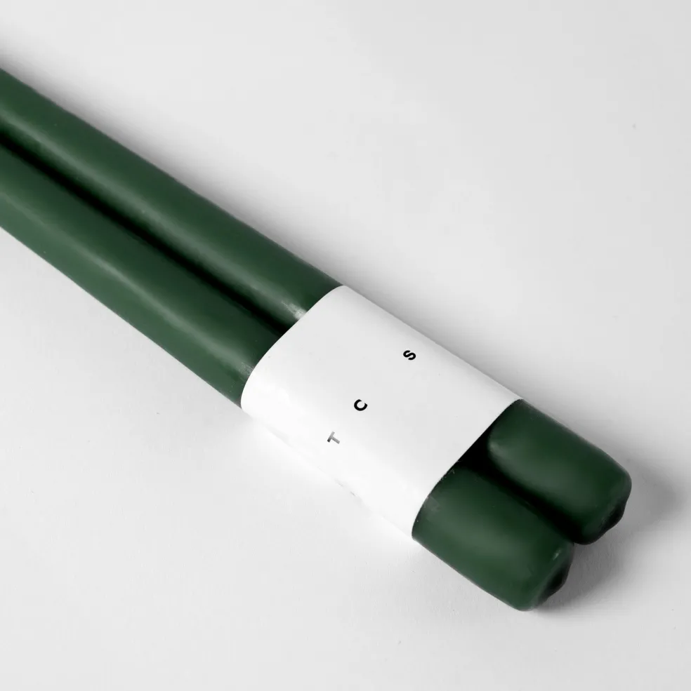 Sale Taper Candle Pair Forest Green 30cm Candles, Holders & Diffusers