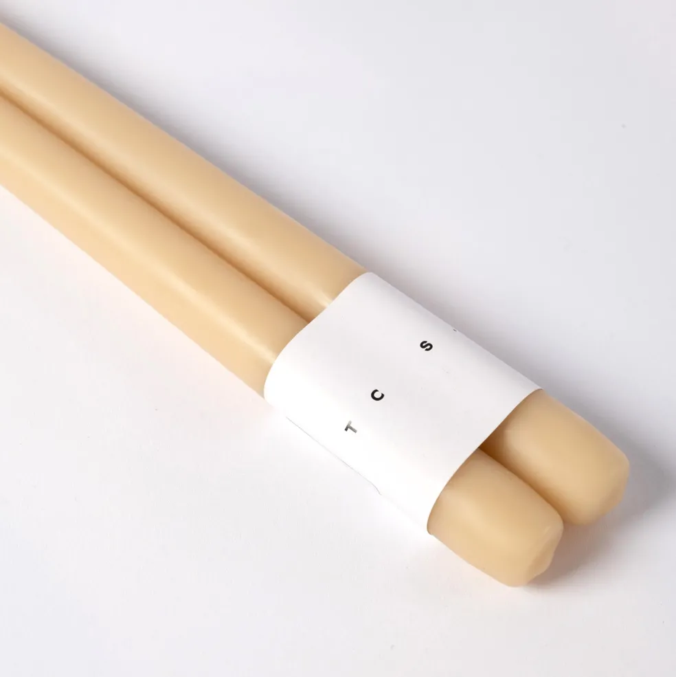 Clearance Taper Candle Pair Oatmeal 30cm Candles, Holders & Diffusers
