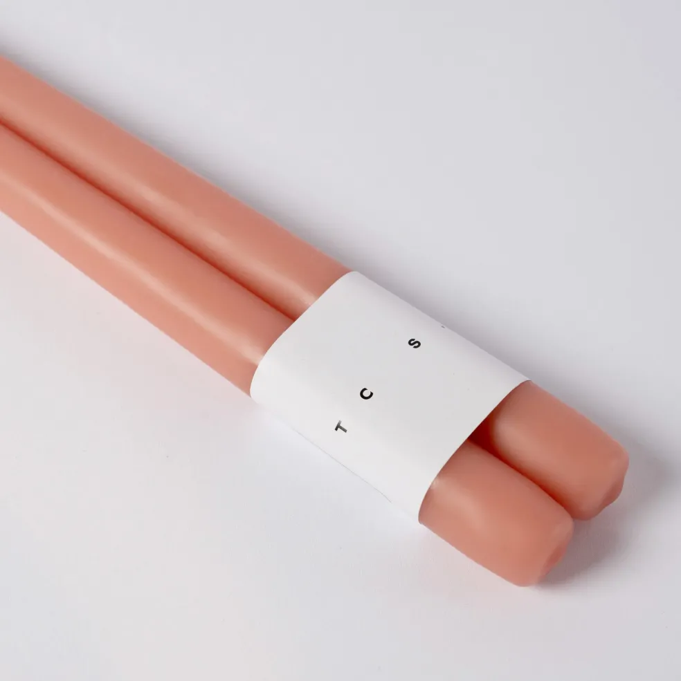 Shop Taper Candle Pair Peach 30cm Candles, Holders & Diffusers