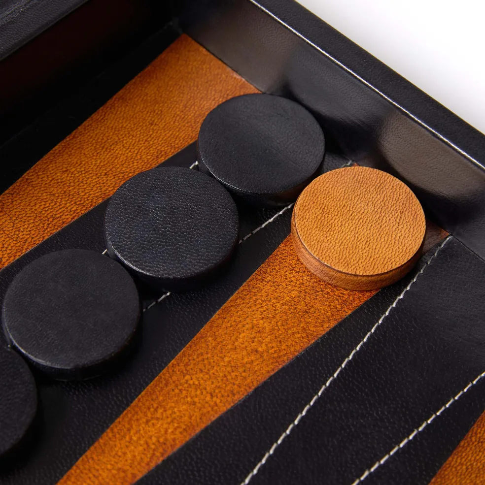 Online Tavla Leather Backgammon Set Black Games & Entertaining | Luxury Gifts