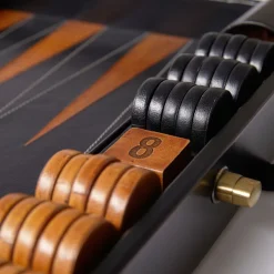 Online Tavla Leather Backgammon Set Black Games & Entertaining | Luxury Gifts