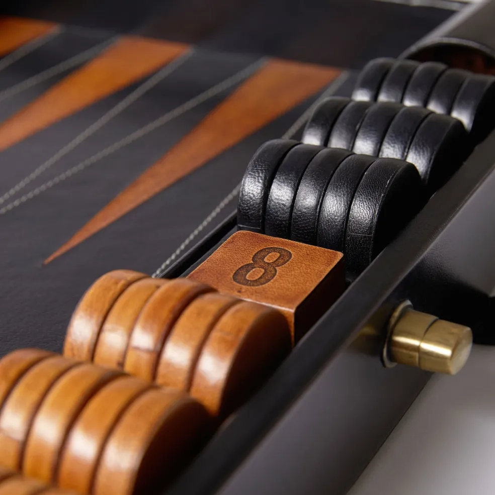 Online Tavla Leather Backgammon Set Black Games & Entertaining | Luxury Gifts