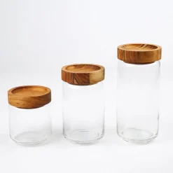 Online Teak Stacking Storage Jar 500ml Utility | Storage Baskets, Containers & Jars