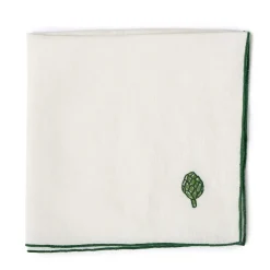 Best Vedura Embroidered Artichoke Linen Napkin Napkins