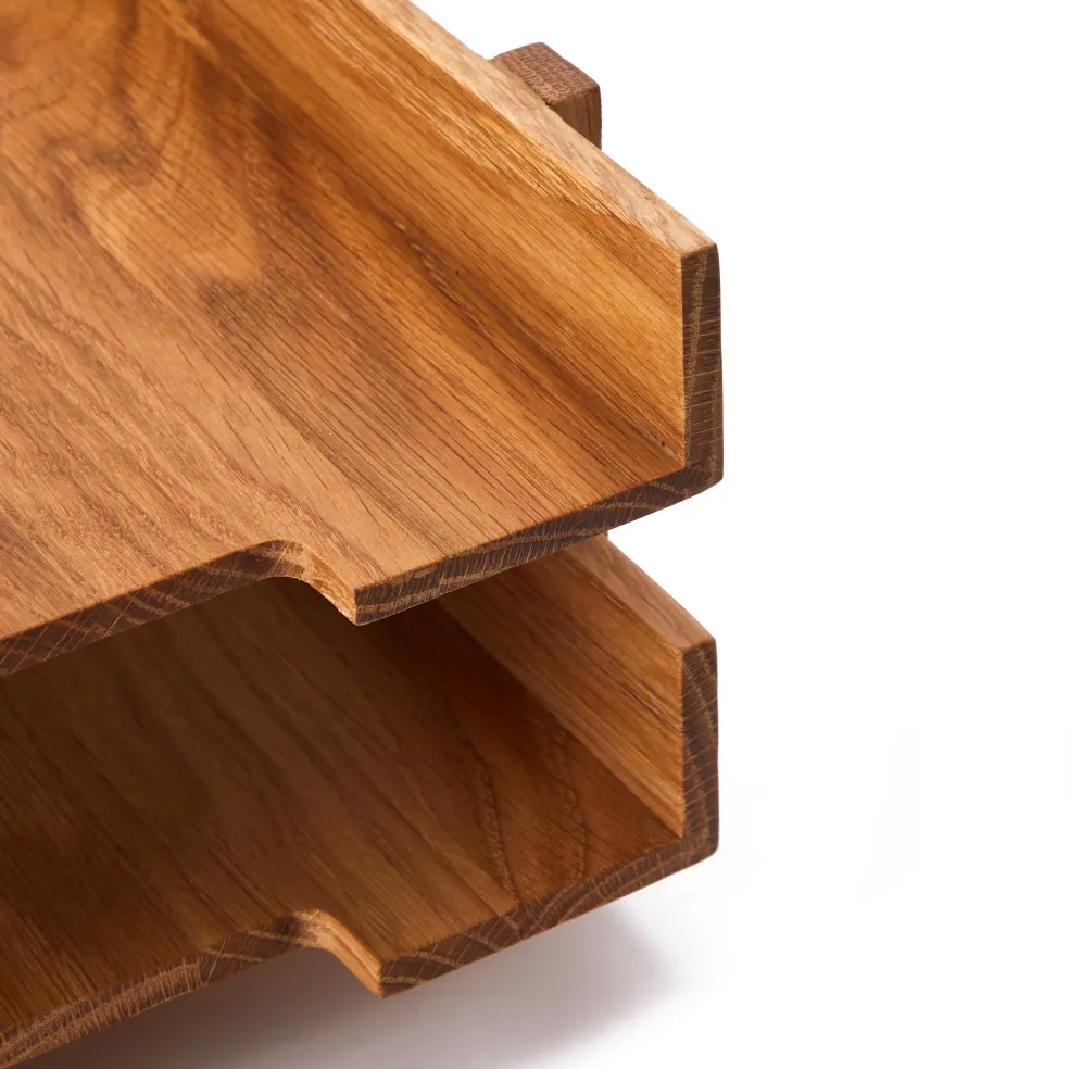 Hot Vidar Stacked Desk Tray Oak Utility | Desk Accessories