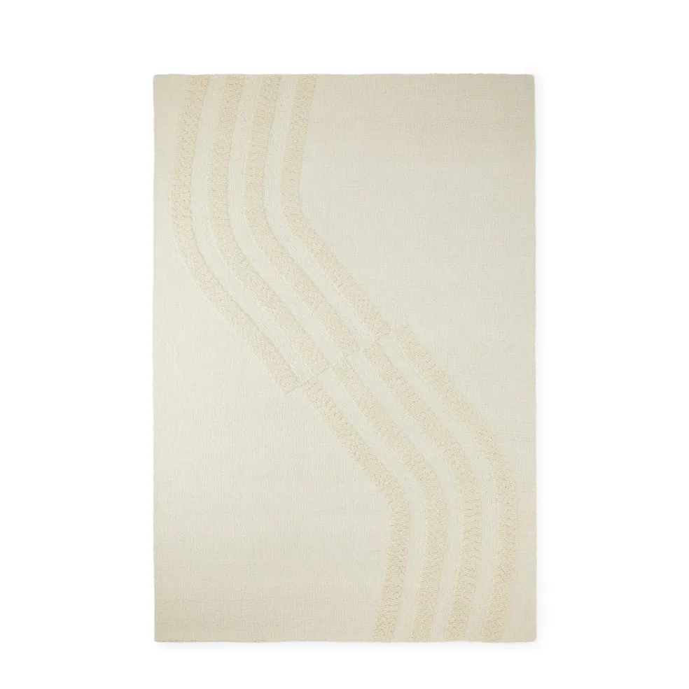 Outlet Wavy Lines Rug Neutral 200 x 300cm Rugs