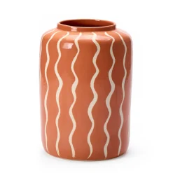 Clearance Wiggle Sgraffito Vase Apricot Vases