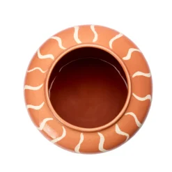 Clearance Wiggle Sgraffito Vase Apricot Vases