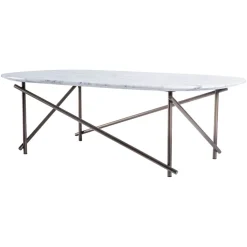 Outlet Workshop Coffee Table Arabescato Marble & Bronze Coffee & Side Tables