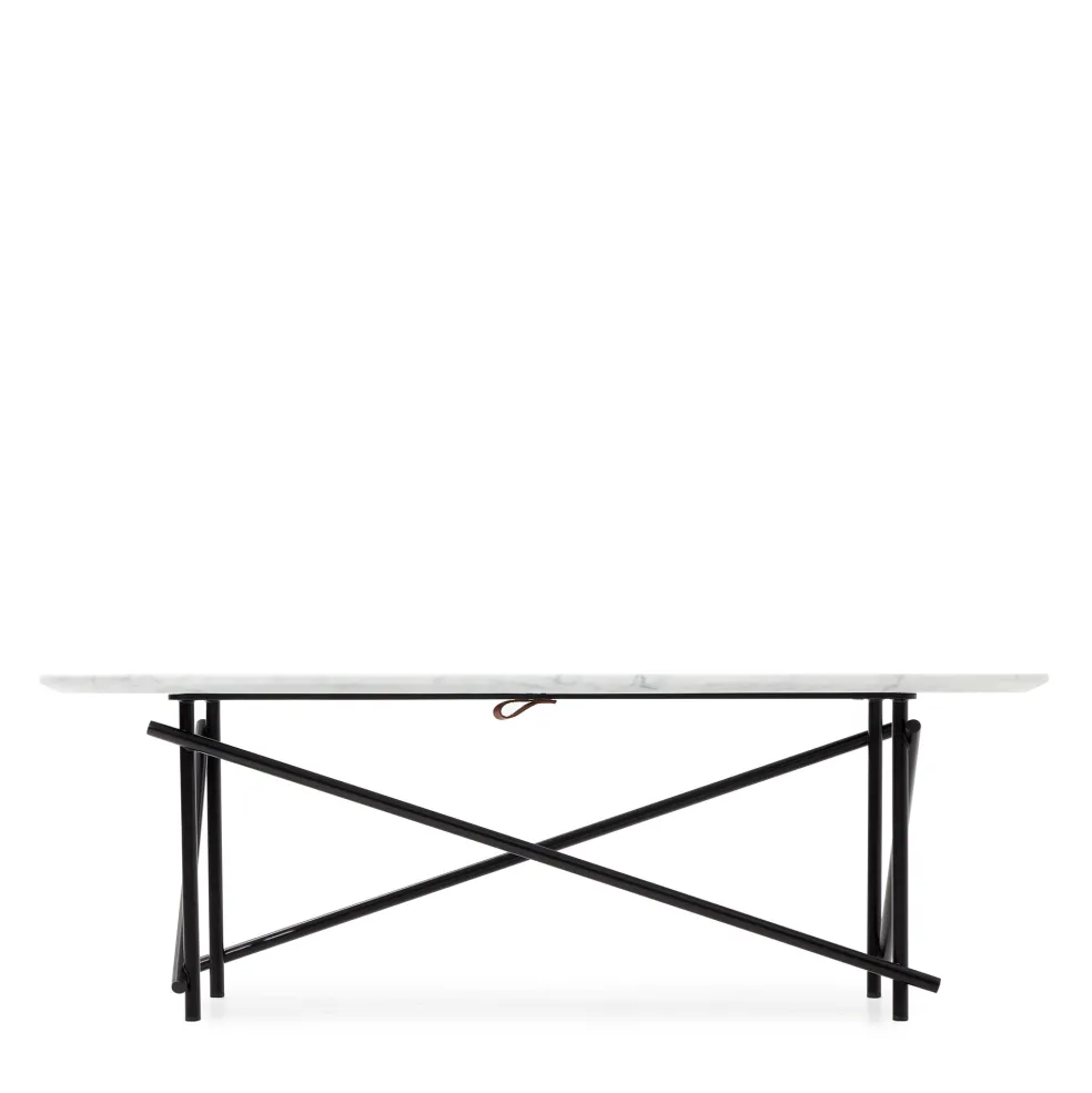Online Workshop Coffee Table Carrara Marble Black Legs In Stock | Coffee & Side Tables
