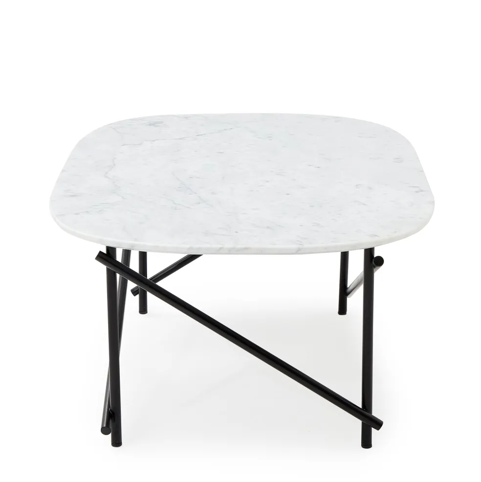 Online Workshop Coffee Table Carrara Marble Black Legs In Stock | Coffee & Side Tables