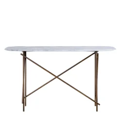 Fashion Workshop Low Console Table Marble & Bronze In Stock