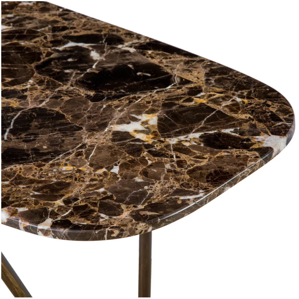 Fashion Workshop Low Console Table Marble & Bronze In Stock