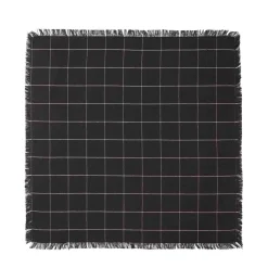 Clearance Woven Check Linen Napkin Black 45 x 45cm Napkins | Get It In Time For Christmas