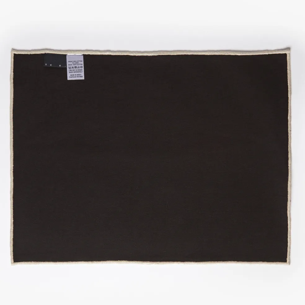 Store Woven Check Rectangular Placemat Black 40 x 30cm Placemats & Coasters | Table Settings