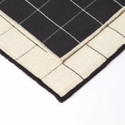 Store Woven Check Rectangular Placemat Black 40 x 30cm Placemats & Coasters | Table Settings