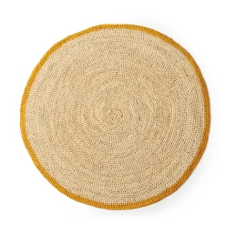 Best Woven Round Placemat Mustard & Natural 38cm Placemats & Coasters | Table Settings