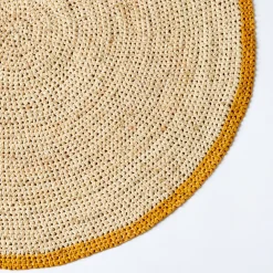 Best Woven Round Placemat Mustard & Natural 38cm Placemats & Coasters | Table Settings